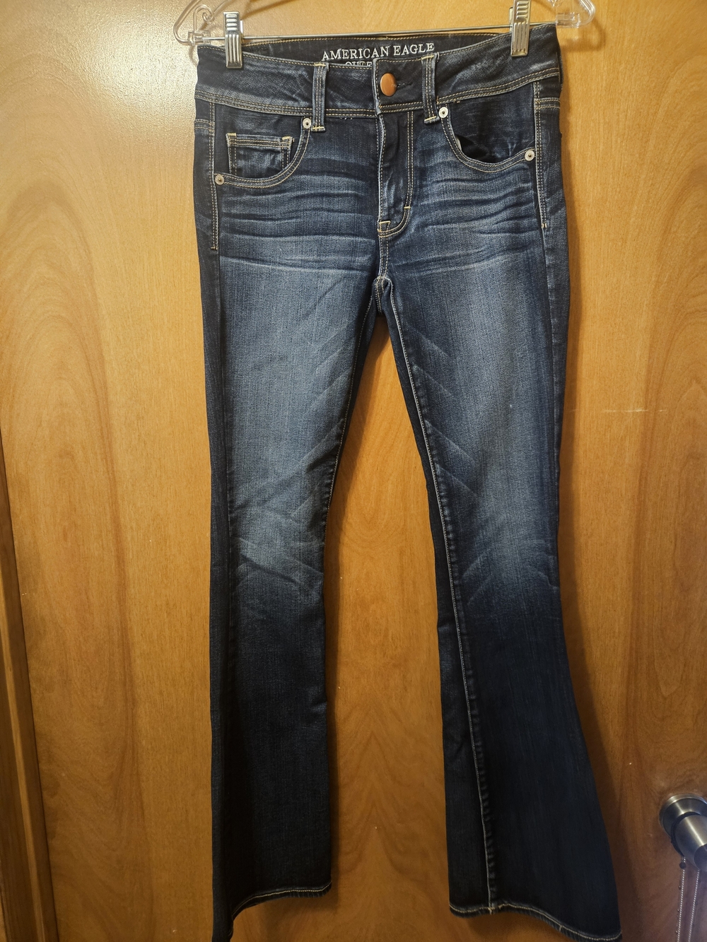 American Eagle Outfitters Dark Wash Flare Jeans Kick Boot Super Stretch